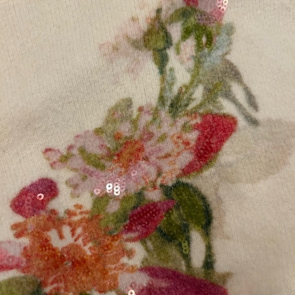 Cinq a Sept wool blend Floral Embroidered Cream Sweater NWOT - Picture 6 of 12